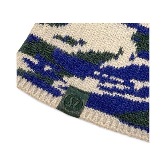 Lululemon Merino Wool Blend Abstract Knit Sweater Blue Green Size 2 - Picture 6 of 10